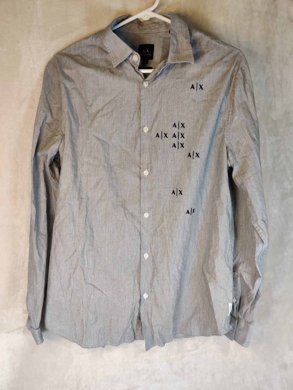 Armani Exchange A|X Men’s Short Sleeve Embroidered Button Up Shirt Size M